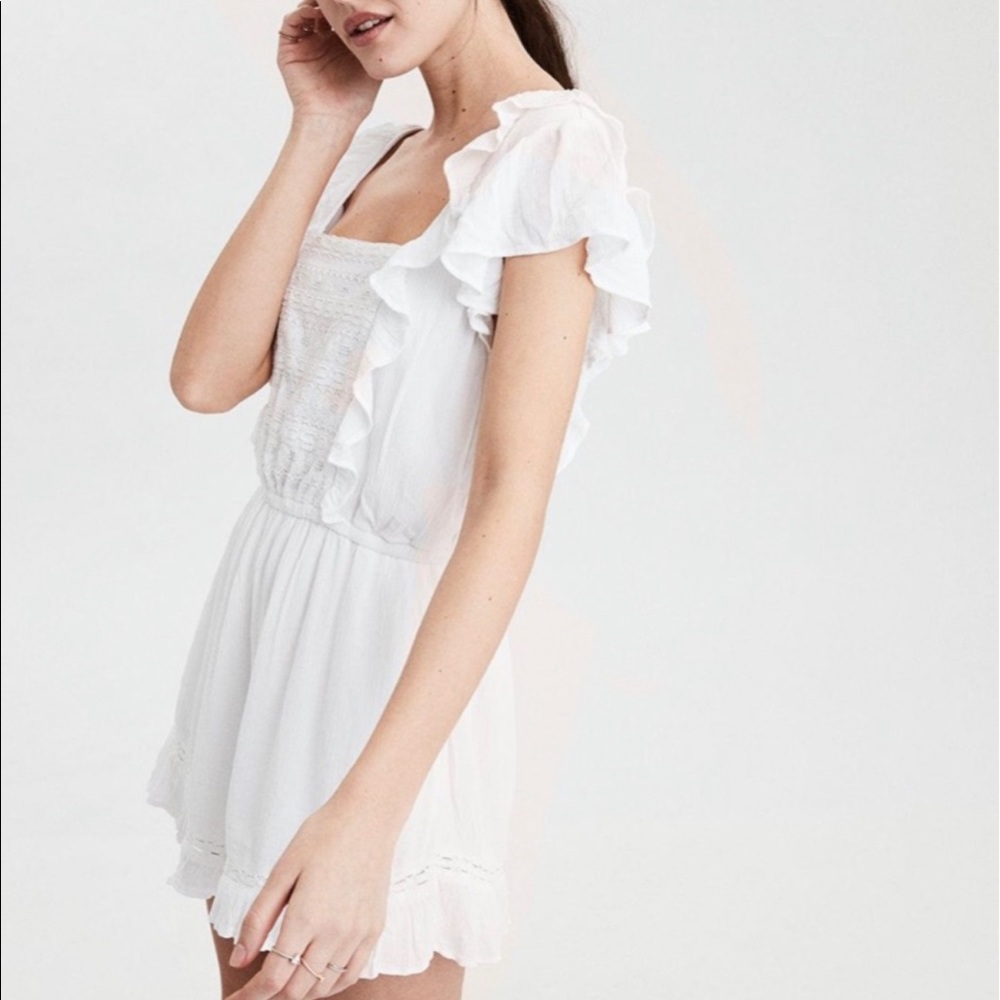 American eagle white lace romper